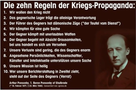 Die 10 Regeln der Kriegspropaganda